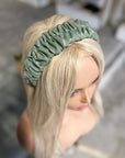 Ruffled Leatherette Headband