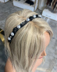 Pearl & Crystal Black Headband