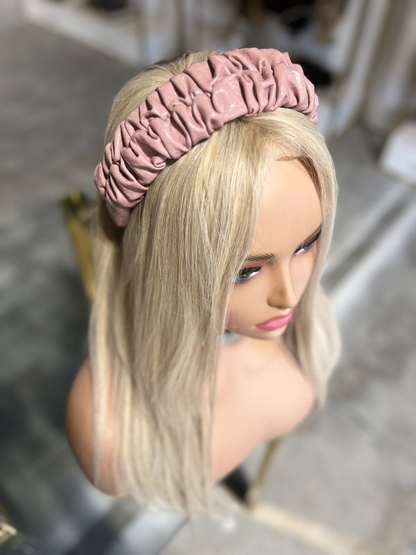 Ruffled Leatherette Headband