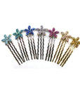 Crystal Flower Mini Hair Comb