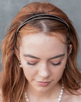 Thin Crystal Black Headband