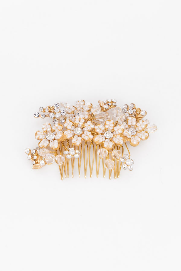 Rose Gold Floral Hair Comb