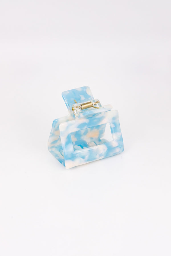 Marble Print Rectangular Hair Claw