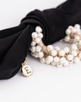 Satin Pearl Ponytail Holder