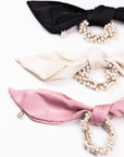 Satin Pearl Ponytail Holder