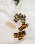 Medium Marble Patterned Rectangular Hair Claw