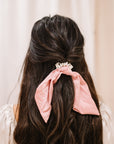 Satin Pearl Ponytail Holder
