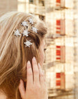 Soho Style Barrette clear Snowflake Crystal Magnetic Barrettes (6 piece set)