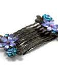 Frosted Flowers Hair Comb (Pair) - Hair Comb, Soho Style