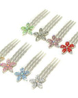Crystal Flower Mini Hair Comb (5 piece set) - Hair Comb, Soho Style