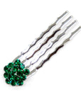 Soho Style Hair Comb DARK GREEN Crystal Cluster Mini Hair Comb