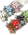 Frosted Flowers Hair Comb (Pair) - Hair Comb, Soho Style