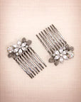 Frosted Flowers Hair Comb (Pair) - Hair Comb, Soho Style