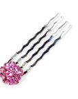 Soho Style Hair Comb PINK Crystal Cluster Mini Hair Comb