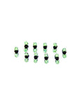 Soho Style Hair Jaws Green / Pack of 10 Mini Flower Hair Jaws with Crystal Petals Black Body