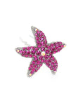 Soho Style Stick Fuchsia Crystal Starfish Hair Stick