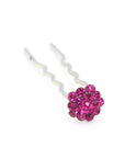 Soho Style Stick Fuchsia Mini Crystal Cluster Hair Stick