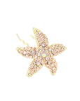 Soho Style Stick Peach Crystal Starfish Hair Stick