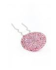 Soho Style Stick Pink / Single Crystal Mushroom Hair Stick