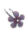 Soho Style Stick purple Ombre Crystal Flower Hair Stick