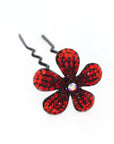 Soho Style Stick red Ombre Crystal Flower Hair Stick