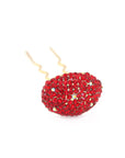 Soho Style Stick Red / Single Crystal Mushroom Hair Stick