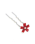 Soho Style Stick Red Small Crystal Daisy Hair Stick