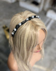 Pearl & Crystal Black Headband