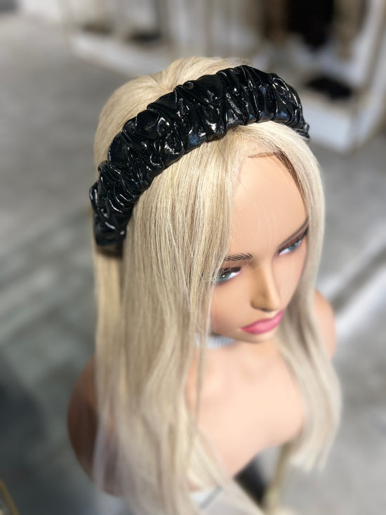 Ruffled Leatherette Headband