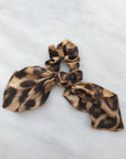 New Hollywood Glam Leopard Bow Scrunchie - Soho Style Canada