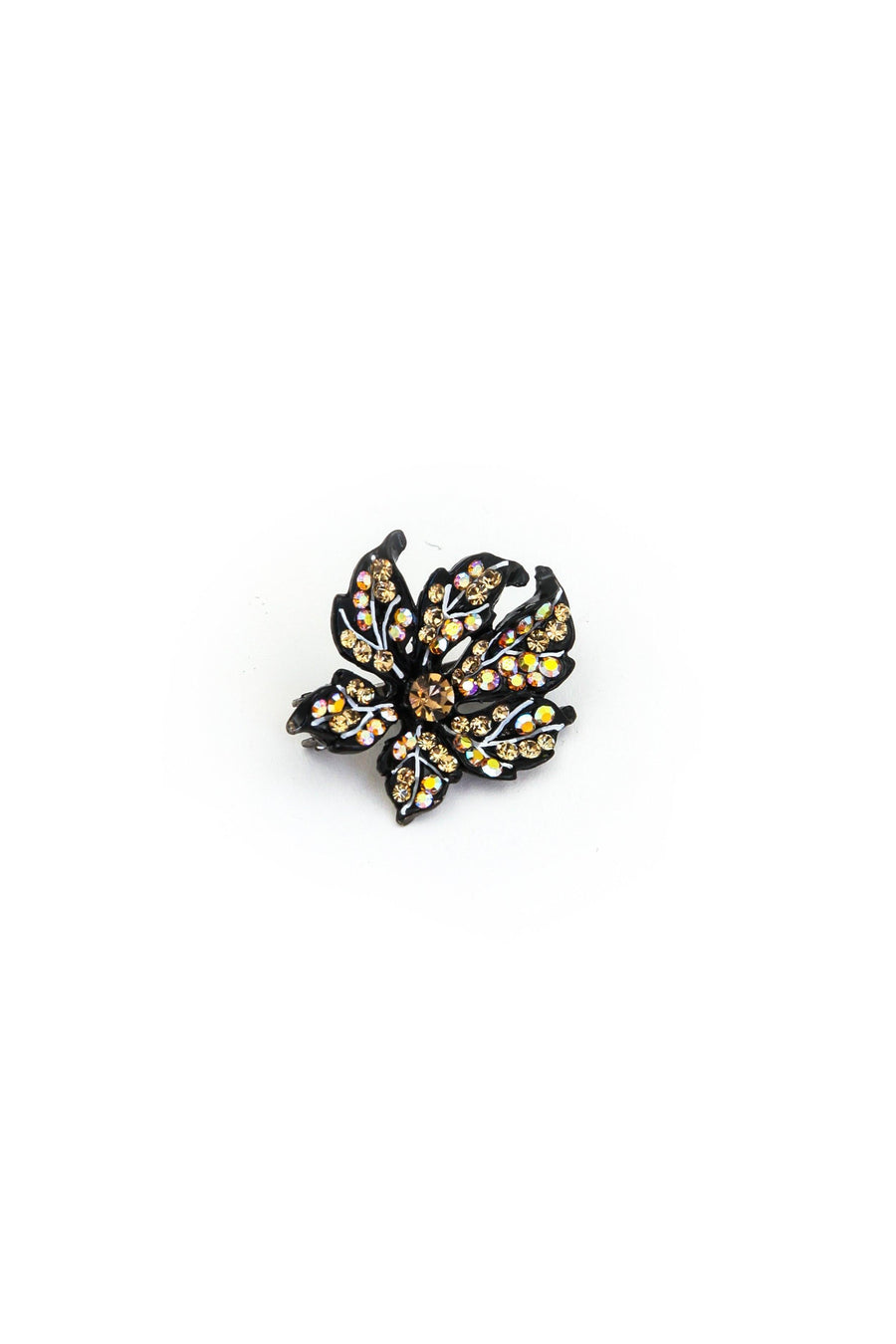 Soho Style Barrette amber Leafy Rose Crystal Mini Magnetic Barrette