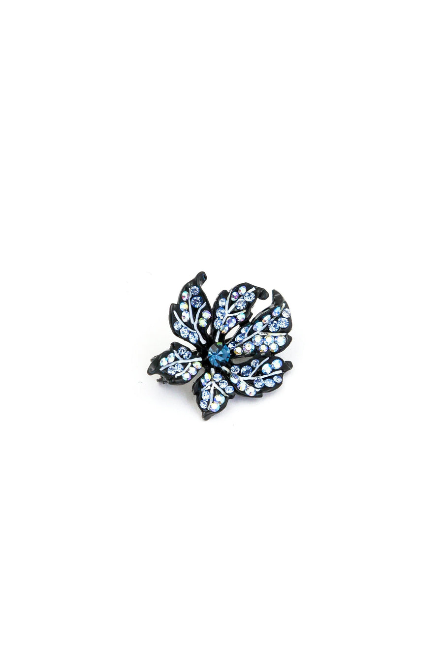 Soho Style Barrette blue Leafy Rose Crystal Mini Magnetic Barrette