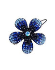 Soho Style Barrette Blue / Single Ombre Crystal Flower Barrette