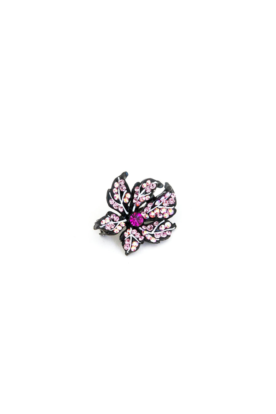 Soho Style Barrette pink Leafy Rose Crystal Mini Magnetic Barrette