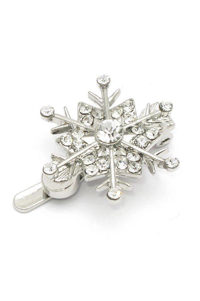 Soho Style Barrette Snowflake Crystal Magnetic Barrettes (6 piece set)