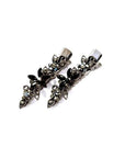 Soho Style Hair Clip Black Frosted Flora Clips (Pair)
