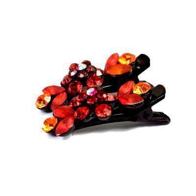 Soho Style Hair Clip Red / Pair Mini Flower Hair Clips