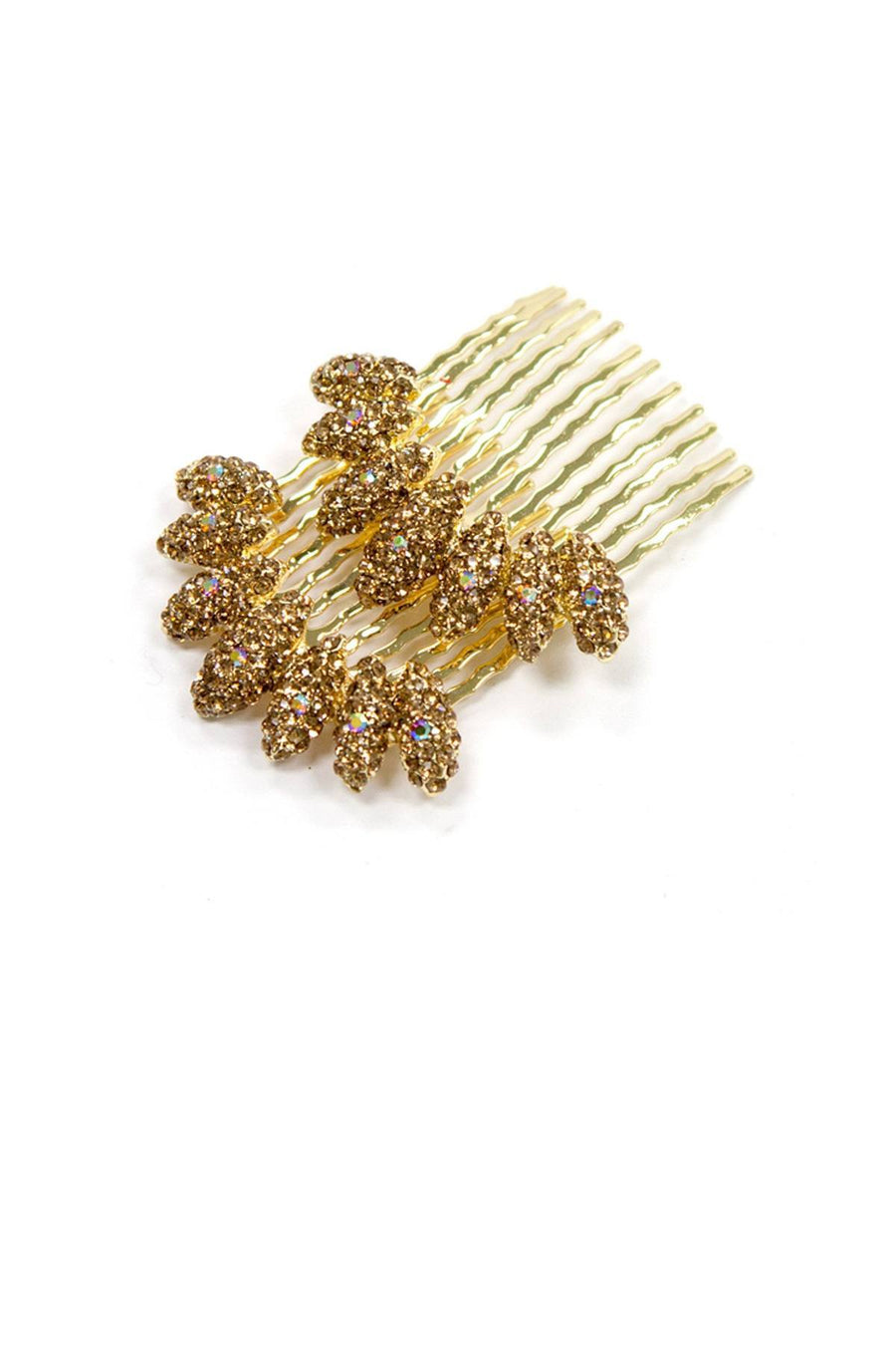 Soho Style Hair Comb Amber Almond Cluster Crystal Comb