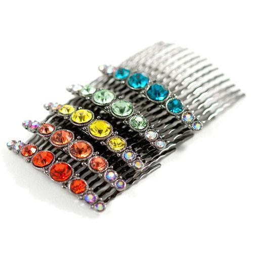 Bejeweled Hair Combs (Pair) -  Hair Comb, Soho Style