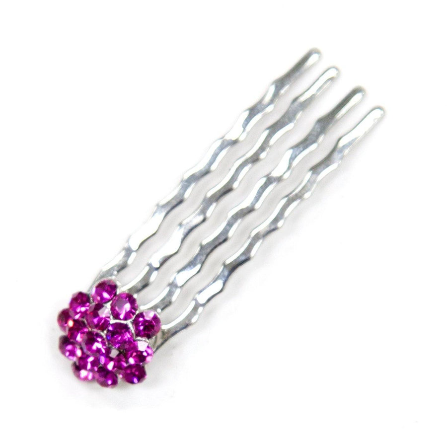 Soho Style Hair Comb HOT PINK Crystal Cluster Mini Hair Comb