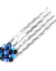 Soho Style Hair Comb MULTI-NAVY BLUE Crystal Cluster Mini Hair Comb