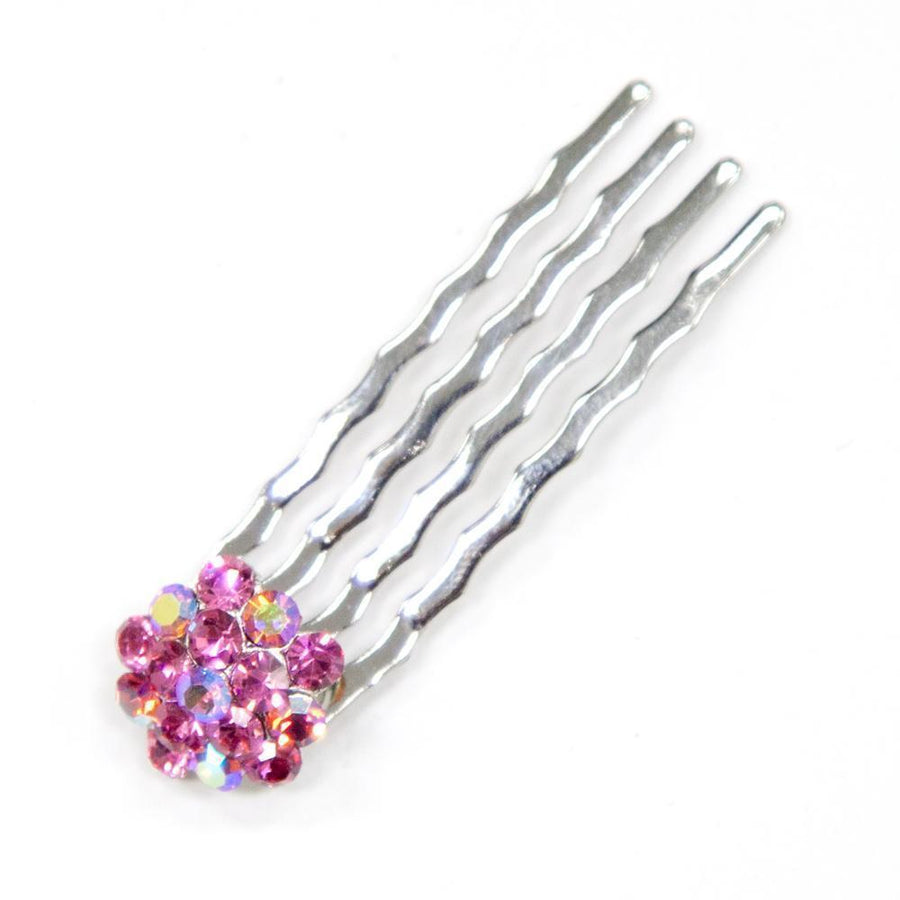 Soho Style Hair Comb MULTI-PINK Crystal Cluster Mini Hair Comb