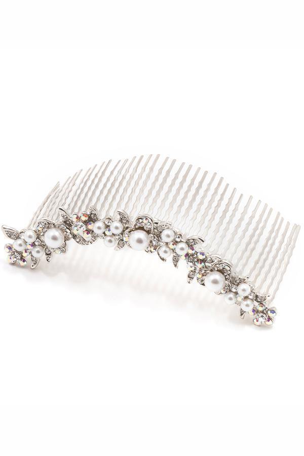 Soho Style Hair Comb Pearl & Crystal Curved Comb