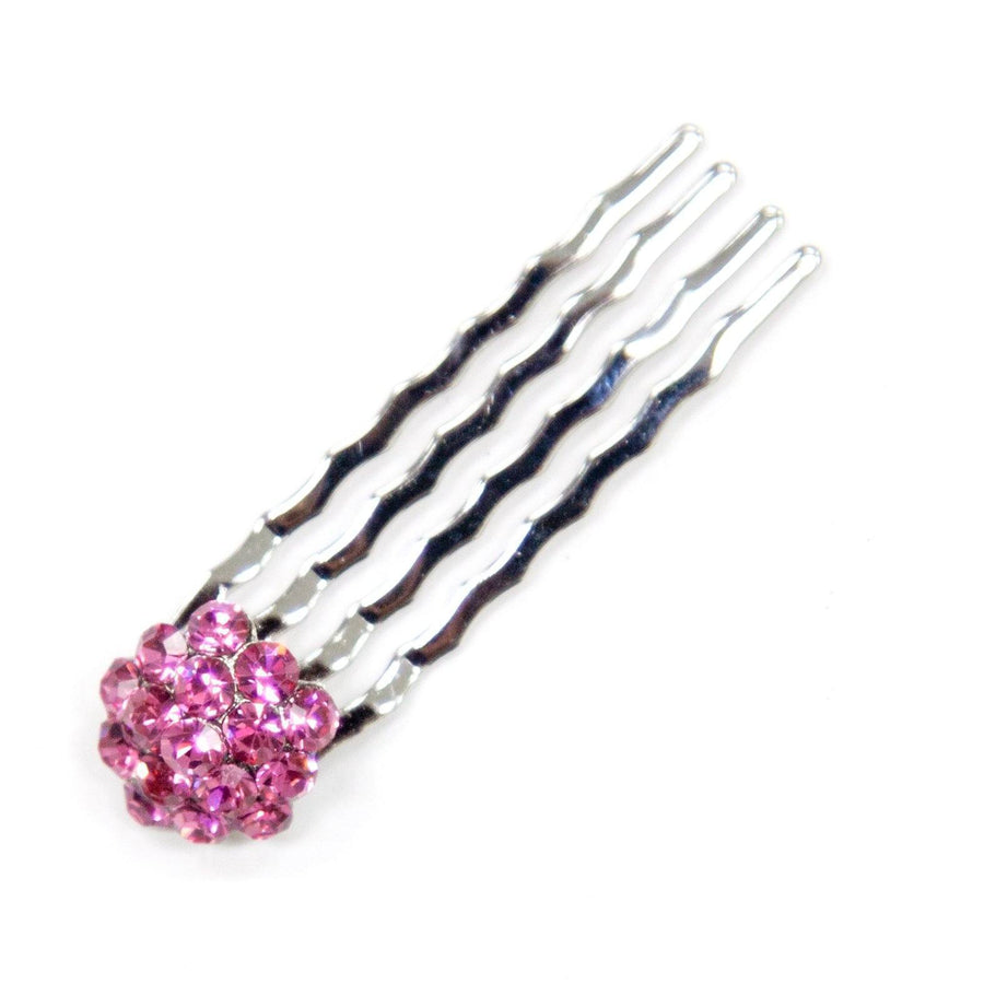 Soho Style Hair Comb PINK Crystal Cluster Mini Hair Comb