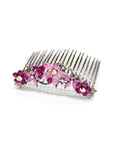 Crystal Hair Comb with Frosted Flowers (pair) - Soho Style Canada