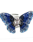 Soho Style Hair Jaws Blue / Single Ombre Crystal Butterfly Jaw