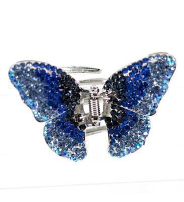 Soho Style Hair Jaws Blue / Single Ombre Crystal Butterfly Jaw