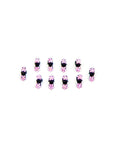 Soho Style Hair Jaws Pink / Pack of 10 Mini Flower Hair Jaws with Crystal Petals Black Body