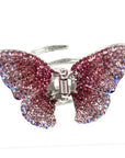 Soho Style Hair Jaws Pink / Single Ombre Crystal Butterfly Jaw