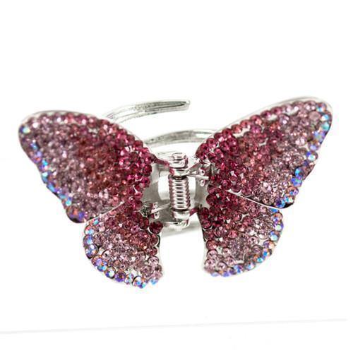 Soho Style Hair Jaws Pink / Single Ombre Crystal Butterfly Jaw